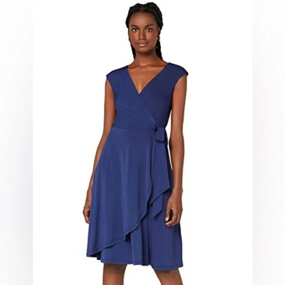 Truth & Fable Women’s Jersey Layer Wrap Dress Women’s Size 2XL PLUS - Navy Blue - Picture 2 of 14